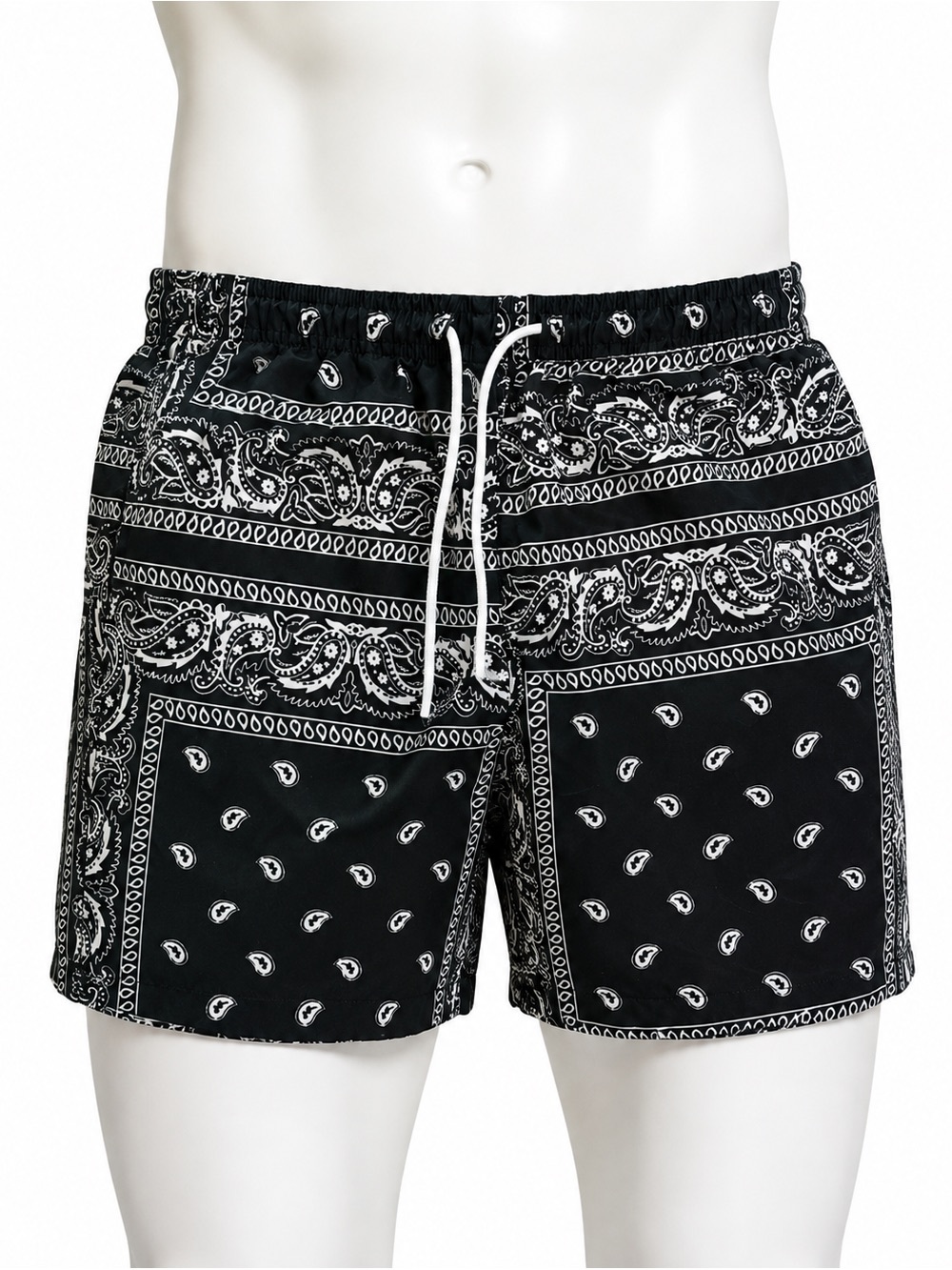 Black Bandana Paisley Swim Shorts Men’s Size M